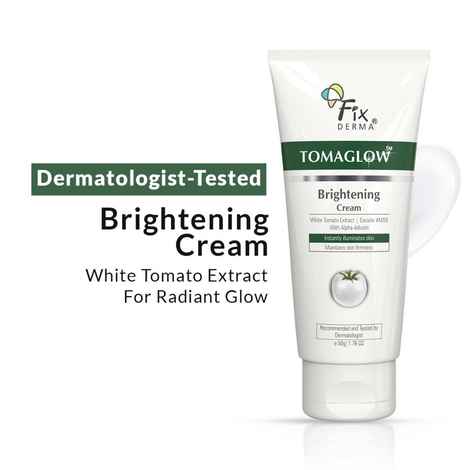 Fixderma Tomaglow Brightening Face Cream with White Tomato Extract, Excutin 4MSK with 2% Alpha Arbutin 4% Niacinamide, Lightens Dark Spots & Instantly Illuminates Skin, Face Cream for Men & women - 50 gm