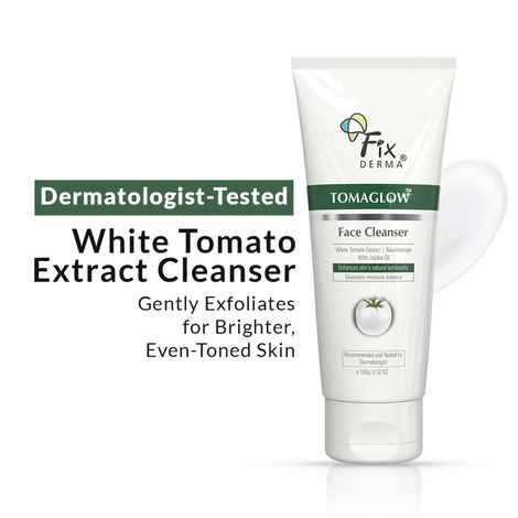 Fixderma Tomaglow Face Cleanser with White Tomato Extract, Niacinamide with Jojob Oil, Lightens Dark Spots & Instantly Illuminates Skin, Face Cream for Men & women - 100 gm