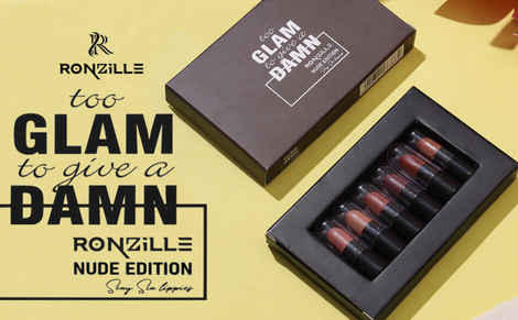 Ronzille Pocket Mini Bullet Matte Finish Lipstick Nude Edition Set of 6 12 gm