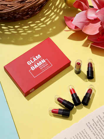 Ronzille Pocket Mini Bullet Matte Finish Lipstick Red Edition Set of 6 12 gm