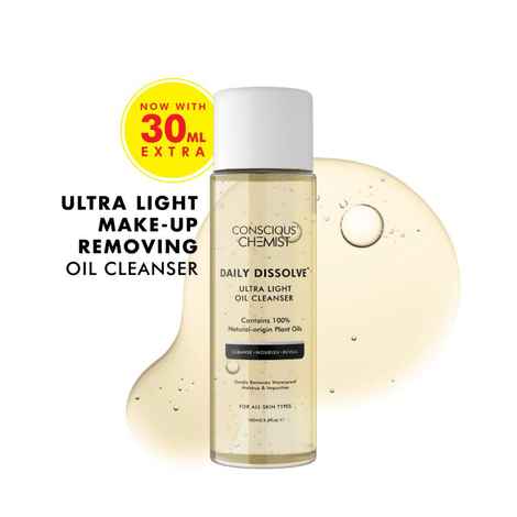 Conscious Chemist Daily Dissolve Cleanser | 130 ml | Face Wash, Cleanser for Oily Skin, Makeup Remover, Cleanser for Men & Women with SPF & Impurities For Soft & Glowing for all Skin, Natural Oil