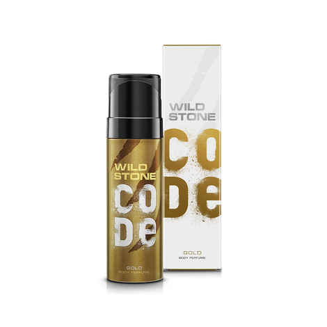 Wild Stone CODE Gold Fresh Scented Body Perfume For Men, 150 ml |No Gas Deodorant|Long Lasting Body Spray