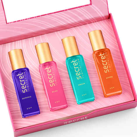 Secret Temptation Premium Perfume For Women, Pack Of 4 (20ml Each) Long Lasting Luxury Perfume Spray, Birthday Perfume Gift Set For Her, Anniversary Gift For Wife, Floral Scent
