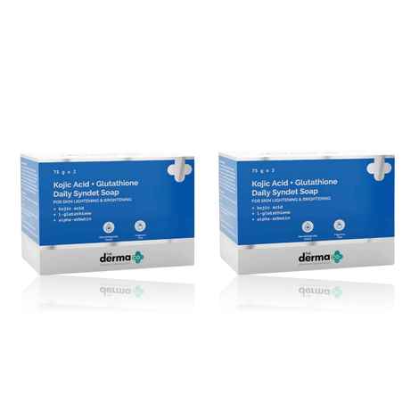 The Derma Co. Kojic Acid + Glutathione Daily Syndet Soap with L-Glutathione & Alpha Arbutin For Skin Lightening & Brightening - 75 gm (2x2-Pack of 4)