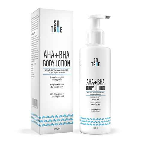 SOTRUE AHA + BHA Body Lotion With 0.5% Tranexamic Acid, 10% AHA Blend & 1% Salicylic Acid, Deeply Exfoliates for Dry Radiant Skin, Body Lotion for Women & Men, for All Skin Types (200 ml)