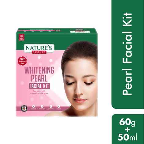 Nature's Essence Whitening Pearl Facial Kit With Free Facewash, 60g+50 ml