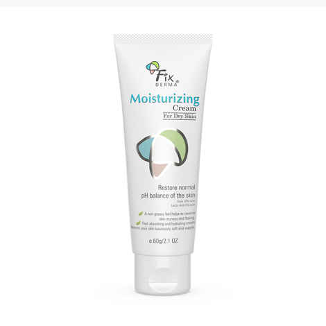 Fixderma Moisturizing Cream, Daily Moisturizer For Dry & Chapped Skin, Provides Hydration And Moisturization, Non-Comedogenic & Non-Greasy Formulation, 60 gm