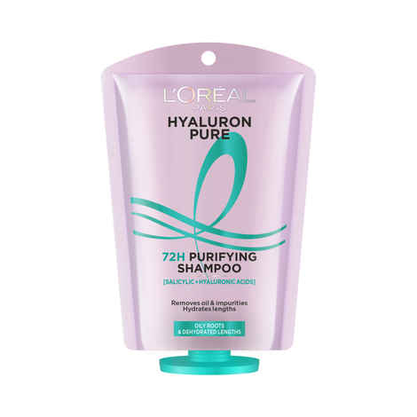 Buy L'Oreal Paris Hyaluron Pure 72H Purifying Shampoo, For oily scalp & dry hair | Transparent formula with salicylic & hyaluronic acid | 25 ml - Purplle