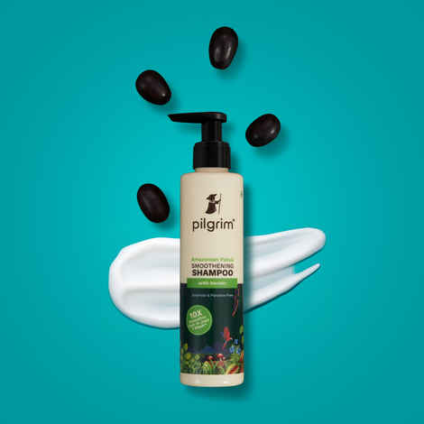 Pilgrim Patua & Keratin Hair Smoothening Shampoo For Dry & Frizzy Hair | Silicone Free | Sulphate & Paraben Free Shampoo With Sacha Inchi For Women & Men For Hair Strengthening & Healthy Scalp (200 ml)