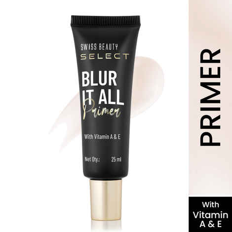 Swiss Beauty Select Blur It All Primer | Minimises Pores and Fine Lines | Infused with Vitamin E and A 25 ml
