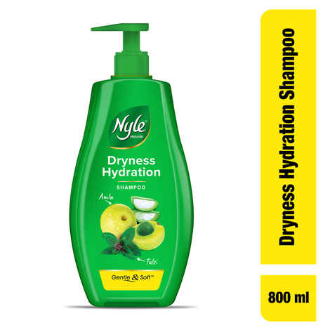 Buy Nyle Naturals Dryness Hydration Shampoo, With Tulsi, A mla and Aloe Vera,Gental & Soft, pH Balanced and Paraben Free, For Men & Women,800 ml - Purplle