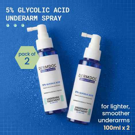 Buy DERMDOC 5% Glycolic Acid Underarm Brightening Spray Treatment (100ml) (Pack of 2) - Purplle