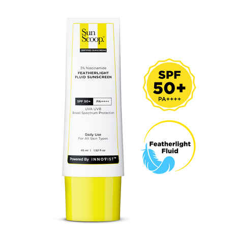 Buy SunScoop 3% Niacinamide Feather Light Fluid Sunscreen | In Vivo certified | SPF 50+ PA++++ | 45 ml - Purplle