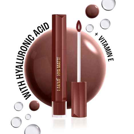 Lakme 9to5 Hya Matte Liquid Lipstick With Hyaluronic Acid & Vitamin E, 2X Hydration, Long-lasting, Transferproof, Weightless Monday Mocha - 5.3 ml