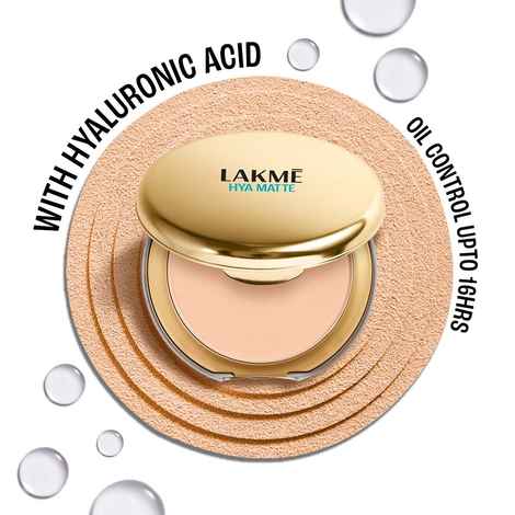 Lakme 9to5 Hya Matte Pressed Powder With Hyaluronic Acid, Oil Control Formula Upto 16 Hrs - Nude - 9 gm