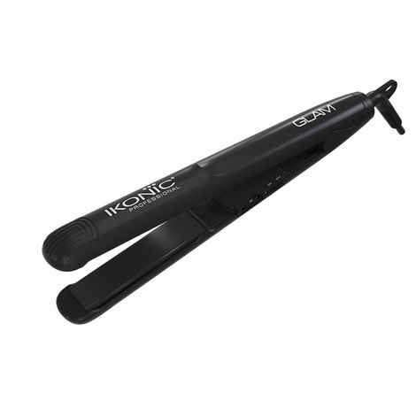 IKONIC PROFESSIONAL Hair Straigtner - Glam | Black | Ceramic Tourmaline | Corded Electric | Hair Type - All | Heating Temperature - Up To 230 Degrees Celsius - 1 Pc