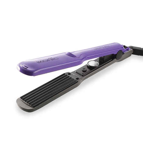 Buy Ikonic Crimp and Style Hair Crimper, Wide Ceramic Textured Plate, Instant Heat Up, Multiple Temprature Setting, Black & Purple 1 pc - Purplle