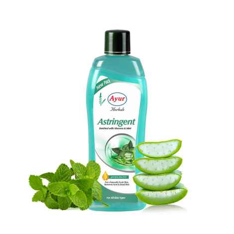 Buy AYUR HERBALS Astringent Enriched with Aloevera & Mint 500 ml I For a Naturally Fresh Skin, Remove Acne Dead Skin I Pack of 1, Unisex - Purplle