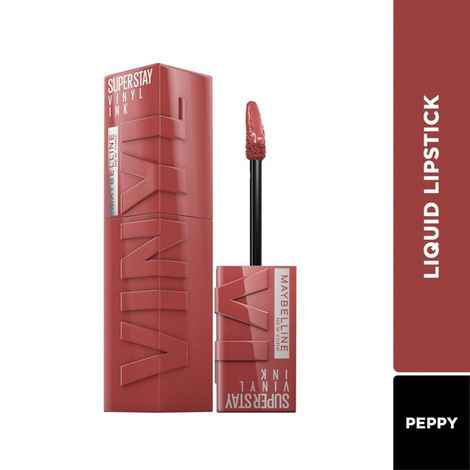Maybelline Superstay Vinyl Ink Liquid Lipstick, Peppy | High Shine Color That Lasts for 16 HR - 4.2 ml