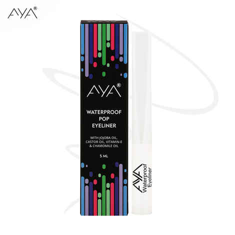AYA Waterproof Pop Eyeliner, Sugar white, 5 ml | Matte Finish | Long Lasting, Waterproof, Smudge Proof Eyeliner | Jojoba Oil, Castor Oil, Vitamin E, Chamomile Oil