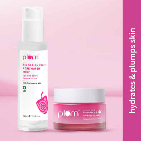 Plum Hyaluronic Acid Tone and Moisturize Duo (Toner 100 ml + Moisturizer 50 gm)
