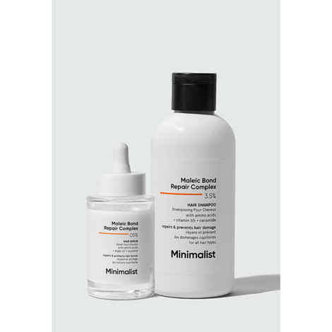 Minimalist Maleic Bond Repair Shampoo (100 ml) & Serum (50 ml) Solution Combo of 2