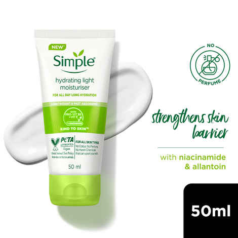 Buy Simple Hydrating Light Moisturiser, 50 ml | 12hr Hydration | With Niacinamide, Pro-Vitamin B5, Glycerin & Borage Seed Oil | Lightweight, Non-Greasy Formula | For Soft, Smooth Skin - Purplle