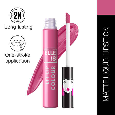 Buy Elle18 Liquid Lip Color, Pink Crepe, 5.6 ml - Purplle