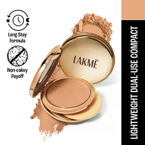 Lakme 9to5 Fashionista Collection Double Duty Dual Finish Compact 16 Sand,9 gm
