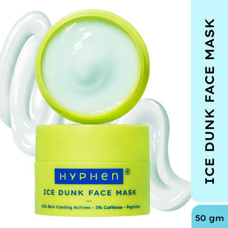 Hyphen Ice Dunk Face Mask 31% Skin Cooling Active & 3% Caffeine To Depuff Skin Lift & Collagen Boost (50 gm)