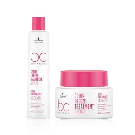 Schwarzkopf Professional Bonacure pH 4.5 Color Freeze [Shampoo 250 ml + Treatment Masque 200 ml for Colored Hair] Combo of 2