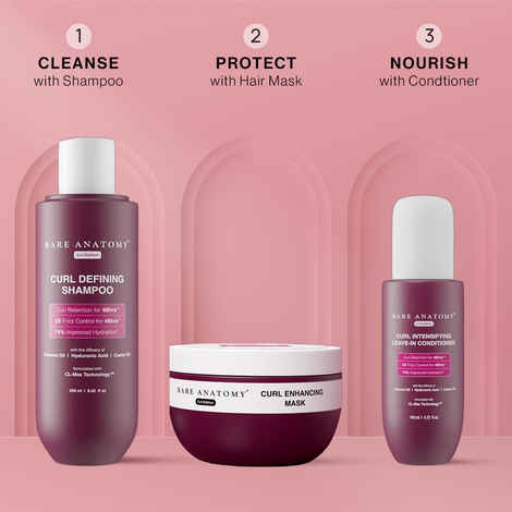Buy Bare Anatomy Curl Care Kit (Shampoo 250 ml + Hair Mask 250 gm + Leave in Conditioner 140 ml) - Purplle