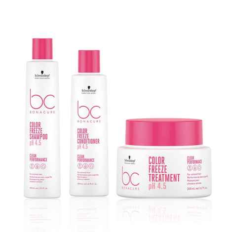 Buy Schwarzkopf Professional Bonacure pH 4.5 Color Freeze [Shampoo 250 ml + Conditioner 200 ml + Treatment Masque 200 ml] - Purplle