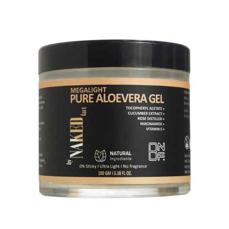 Buy By Naked Fact Megalight 0 % Sticky Aloe Vera Gel For Skin & Hair With Pure Aloe Vera Leaf Juice, Cucumber Extract, Niacinamide & Vitamin E | Hydrates Skin | Soothes Irritated Skin | Keeps Scalp Healthy | For Men & Women | 100 gm - Purplle