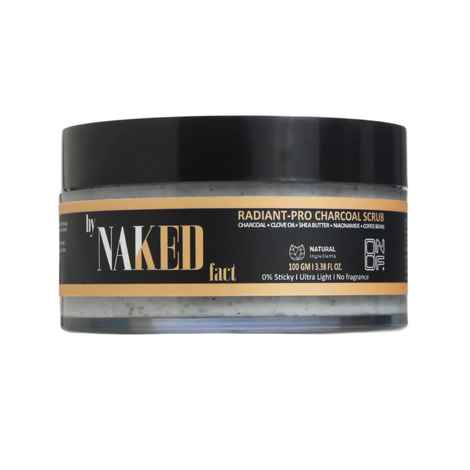 Buy By Naked Fact Radiant-Pro Charcoal Exfoliating Body Scrub For Removing Tan, Unclogs Pore & Dead Skin Cells | Rough & Bumpy Skin, Blackhead & Pigmented Skin | Niacinamide, Walnut Powder & Tea Tree Oil |For Men & Women | 100 gm - Purplle