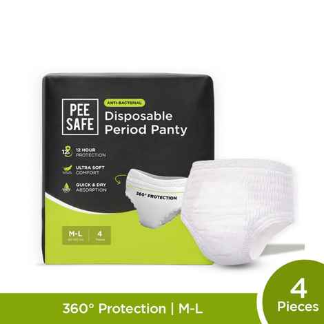 Pee Safe Disposable Period Panties for Women (M-L) - 4 Pc