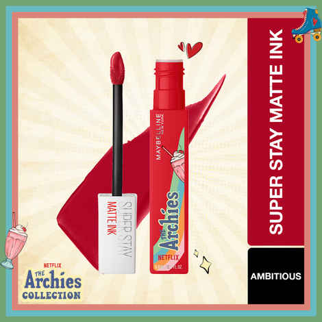 Maybelline NY SuperStay Matte Ink Lipstick, The Archies Collection,Ambitious,5 ml