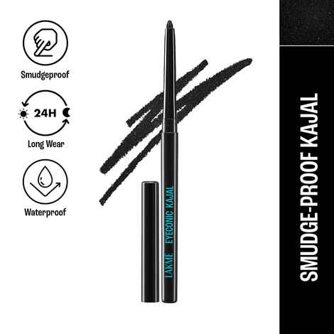 Lakme 9 to 5 Eyeconic Kajal, Waterproof, Smudgeproof, lasts 24 Hrs, Sparkling Black, 0.35 gm