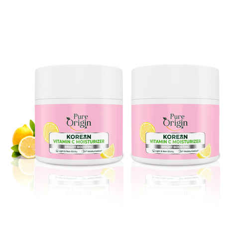 Pure Origin Korean Vitamin C Moisturizer | 24-Hour Moisturization | Light & Non-sticky | Brightens & Evens Skin | 200 gm (Pack of 2)