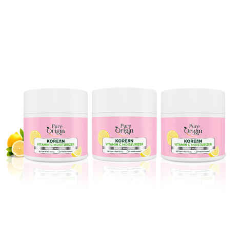 Pure Origin Korean Vitamin C Moisturizer | 24-Hour Moisturization | Light & Non-sticky | Brightens & Evens Skin | 300 gm (Pack of 3)