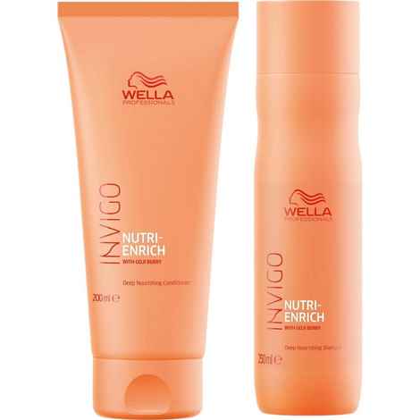 Buy Wella Professionals INVIGO Nutri Enrich Deep Nourishing Mask (For Dry And Damaged Hair) + Wella Professionals INVIGO Nutri Enrich Deep Nourishing Shampoo (For Dry And Damaged Hair) Combo of 2 - Purplle