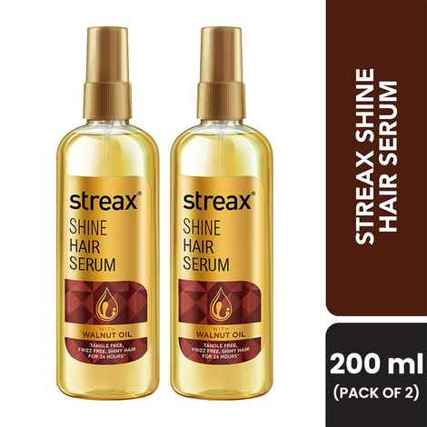 Streax Hair Serum vitalised with Walnut Oil (200 ml)- Pack of 2