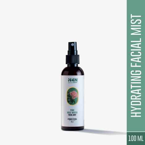 Nature4Nature Hydrating Facial Mist Pure Rose Water | Refreshing & Hydrating Facial Toner for Normal to Oily Skin | Instantly Hydrates | Balances pH Levels| 100 ml