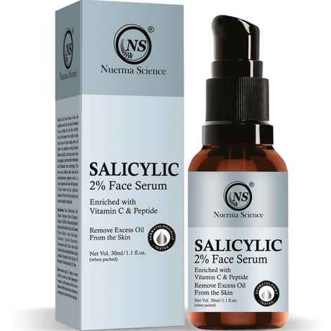 Nuerma Science 2% Salicylic Face Serum Enriched with Vitamin C & Peptide to Even Skin Tone (30 ml)
