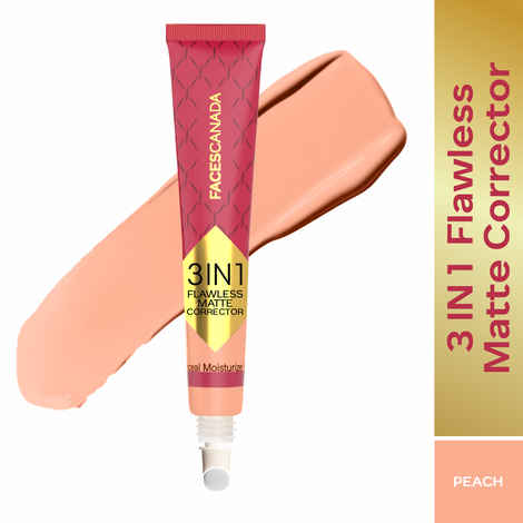 Buy FACES CANADA 3 in 1 Flawless Matte Corrector - Peach, 8 gm | Color Corrector for Dark Circles, Dark Spots & Pigmentation | Full Coverage | Long Lasting | Hydrating | Lightweight & Blendable - Purplle