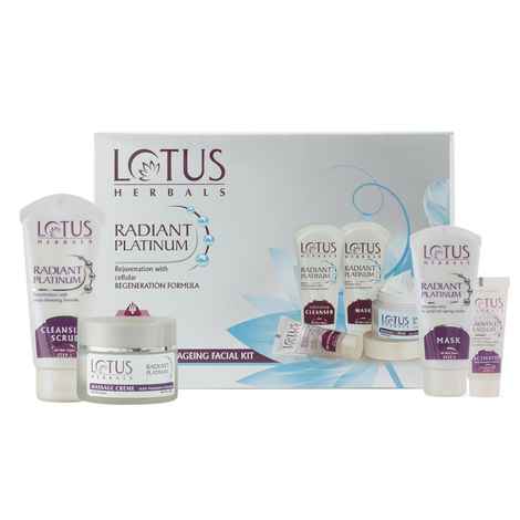 Buy Lotus Herbals Radiant Platinum Cellular Anti-Ageing Facial Kit 4 in 1 Pack | 170 gm - Purplle
