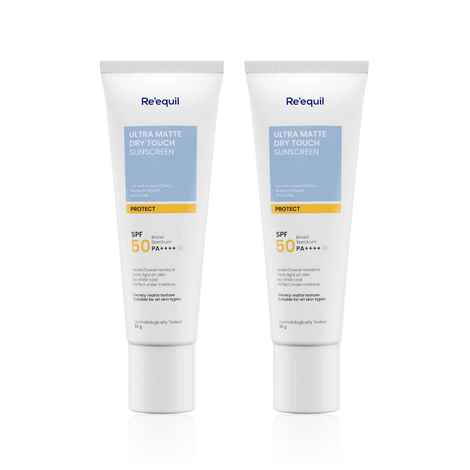 Re'equil Ultra Matte Dry Touch Sunscreen Gel SPF 50 PA++++ – Super Saver Pack of 2