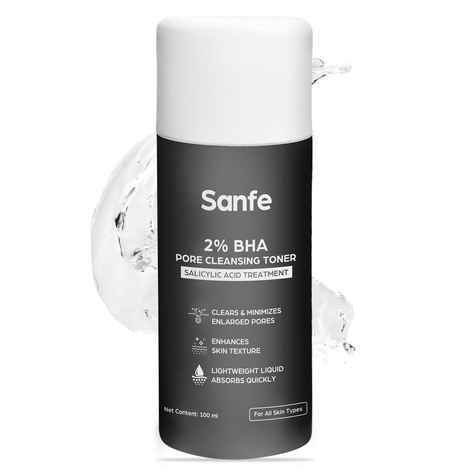 Sanfe 2% BHA Pore Cleansing Toner - For Blackheads, Enlarged Pores, Wrinkles, Fine Lines, 100 ml