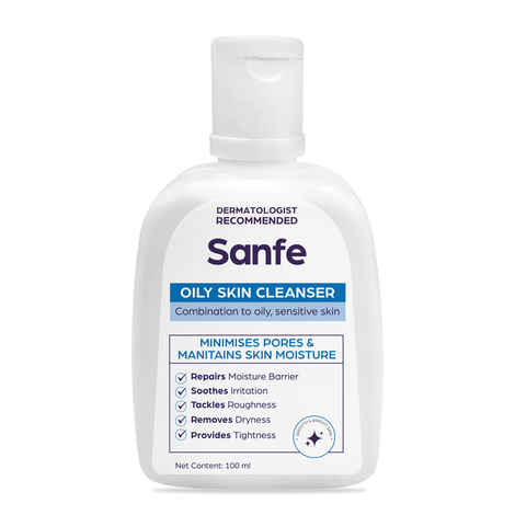 Sanfe Oily Skin Cleanser | For skin repair, dryness, tighter skin - For Oily, Acne Prone Skin, 100 ml