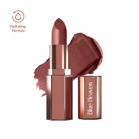Blue Heaven Roseate Soft Matte Lipstick Infused With Argan & Rosehip Oil for Intense Hydration | High Color Payoff | Long Lasting Lipstick for women | Chestnut Brown | 4 gm